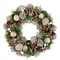 13.5" Green Pine Needle Christmas Wreath with Pinecones Unlit Holiday Decoration